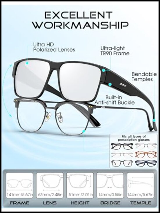 Oversized Polarized Fit Over Sunglasses UV400 TR90 Frame Driving Fishing main image 6